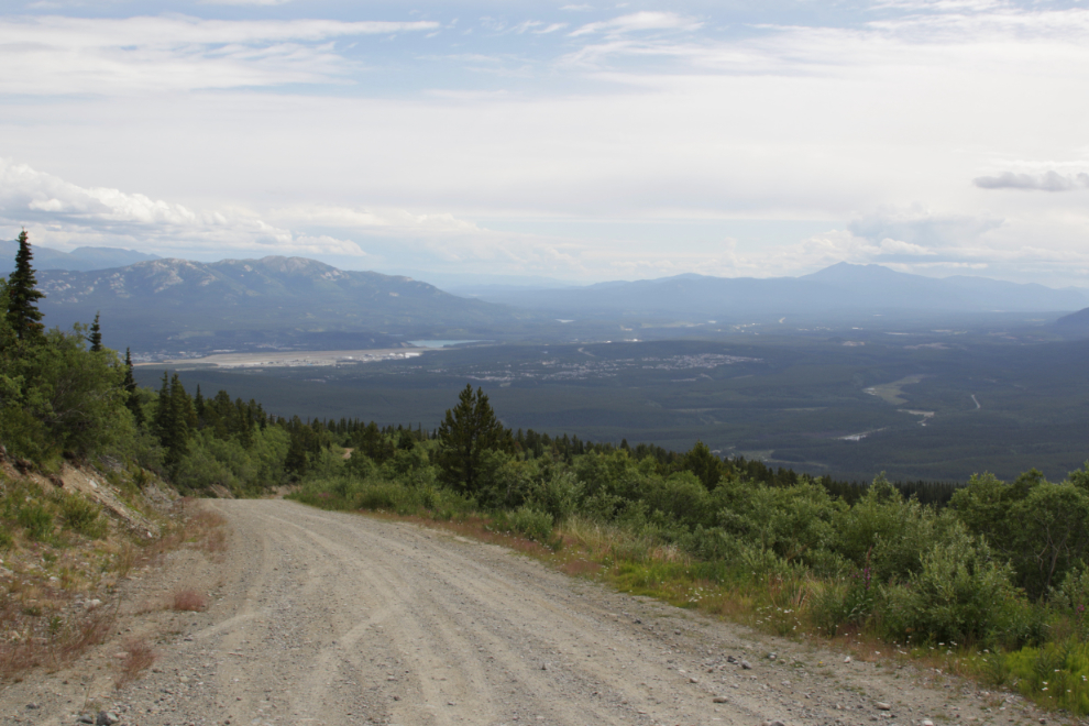 The view to the northeast from near the top of Haeckel Tower Road at Whitehorse.
