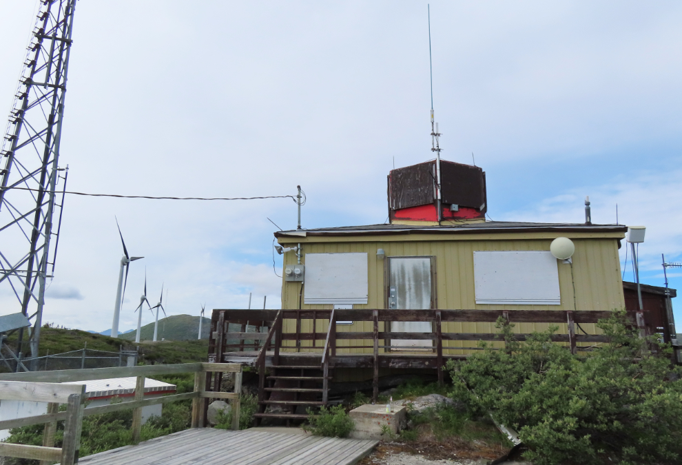 The forestry lookout tower on Haeckel Hill in Whitehorse, Yukon.