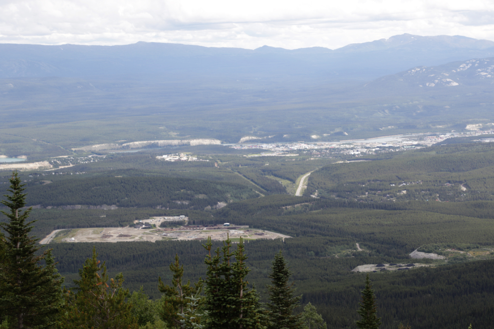 The Whitehorse landfill and beyond, seen from the Haeckel Hill forestry lookout tower.