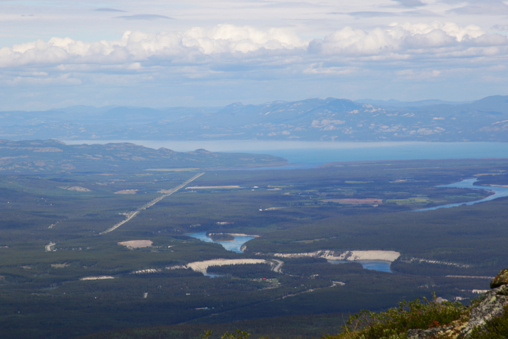The view north from Haeckel Hill, to Lake Laberge.