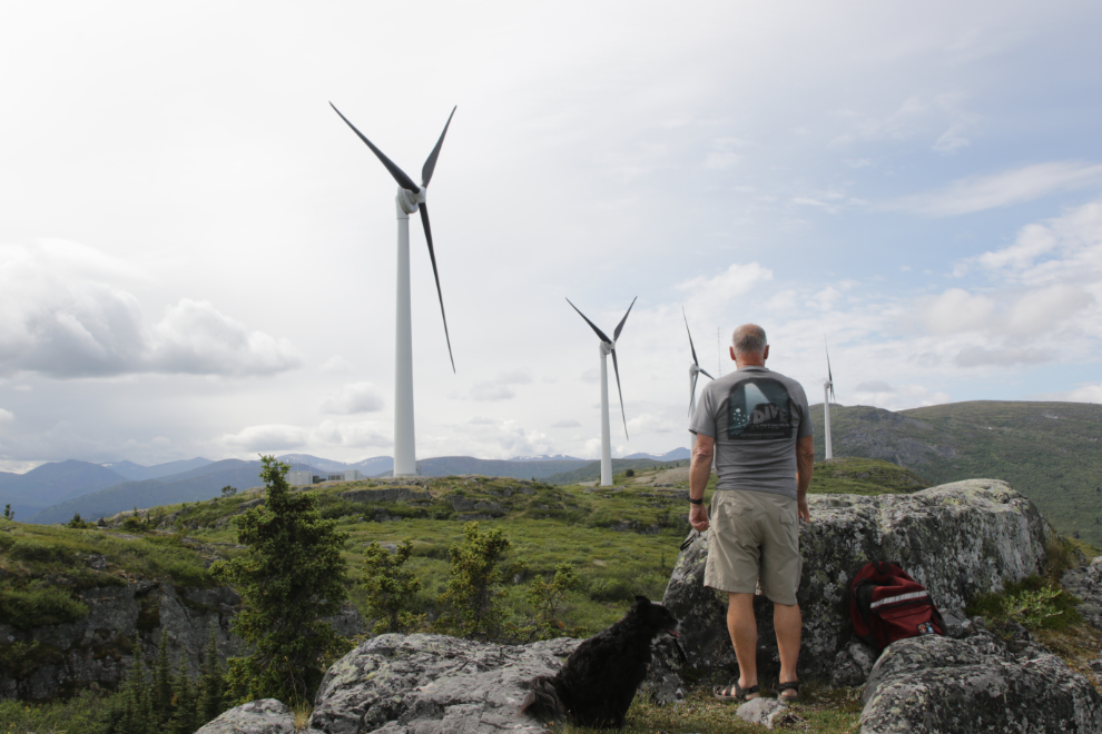 The wind turbines on Haeckel Hill in Whitehorse, Yukon.
